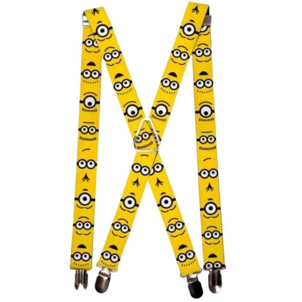 3/$15 - SUSPENDERS 1.0" MINION EXPRESSIONS YELLOW/BLACK
